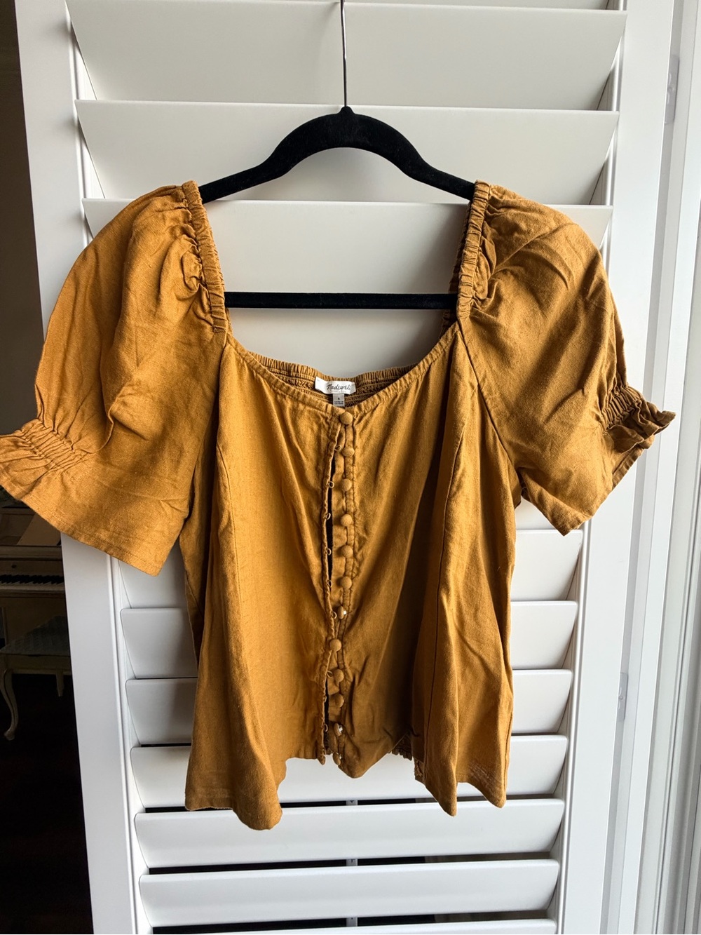 Madewell Mustard Button-Front Top